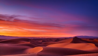 Naklejka premium Grainy Desert Horizon Blending Vibrant Oranges and Purples