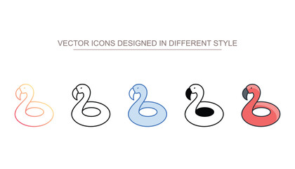 Fototapeta premium Flamingo Swiming Balloon icon design with white background stock illustration