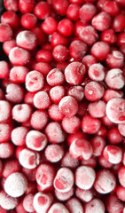 Frozen berries create a vibrant and colorful display of nature's bounty ready for a delicious treat or smoothie blend