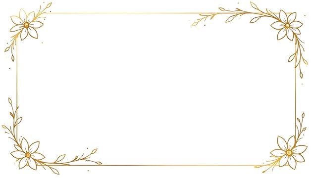 Elegant Golden Floral Border, Ornate Invitation Frame, Decorative Greeting Card Border, Customizable Blank Center, Intricate Gold Floral Design, Sophisticated Ornamental Frame

