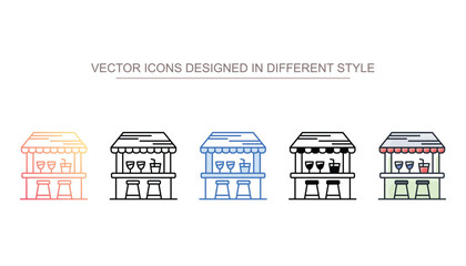 Tiki Bar icon design with white background stock illustration