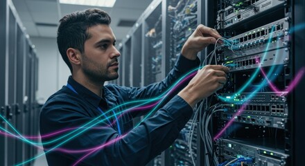 Tech Specialist Configuring Network Servers: Data Center IT Professional Maintaining  High-Tech Infrastructure