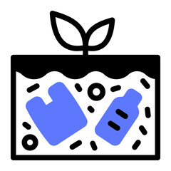 This Soil pollution icon is suitable for Earth Day, Save the Earth, Plastic Pollution, etc
