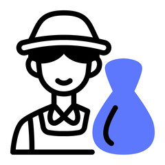 This Trash collector (man) icon is suitable for Earth Day, Save the Earth, Plastic Pollution, etc