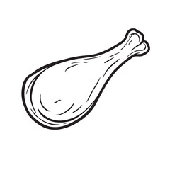 Hand drawn chicken wing in vector line style