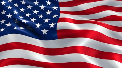 Waving Glory: The stars and stripes of the flag billow proudly in the wind, evoking a sense of patriotism, freedom, and unity, a powerful symbol of national identity.