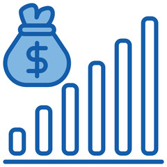 Revenue Blue White Icon