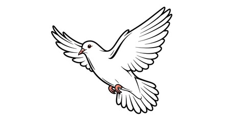 Obraz premium Majestic White Dove in Flight: A Symbol of Peace and Hope