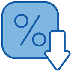 Decline Blue White Icon