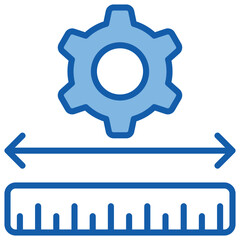 Measurement Blue White Icon