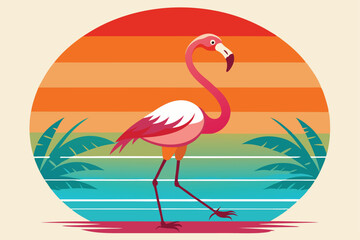 Graceful Flamingo Logo .Modern Tropical Wildlife Design