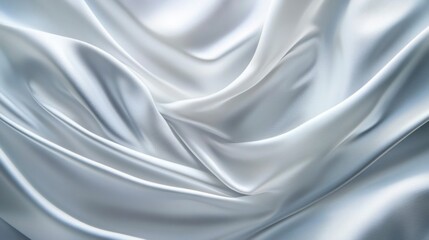 Obraz premium Smooth White Silk Fabric with Soft Folds