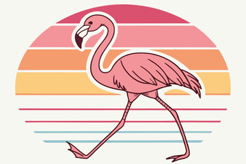 Graceful Flamingo Logo .Modern Tropical Wildlife Design