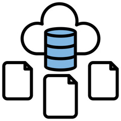 Big Data Blue Black Icon