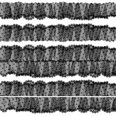 黒い花柄チュールレースのパターン

