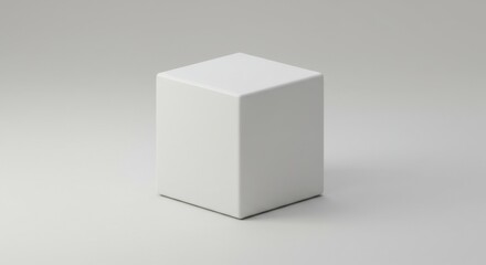Naklejka premium A Single White Cube on a Plain White Background A Minimalist Study in Form and Space