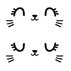 Hand Drawn cute cat vector illustration, Kids Print design, children trend print on t-shirt 