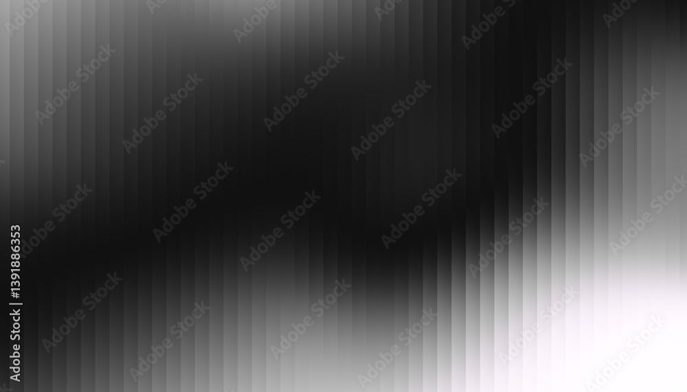 Poster Fractal Glass Gradient Texture. Reed vertical lines patterned glass, overlay with transparent background. Universal blue black background stylish gradient