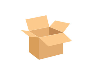 Carton packaging box with tape. Delivery cardboard boxes for storage, shipment isolated on white background