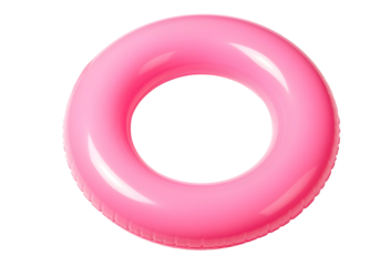 pink swimming ring inflatable isolated on transparent background