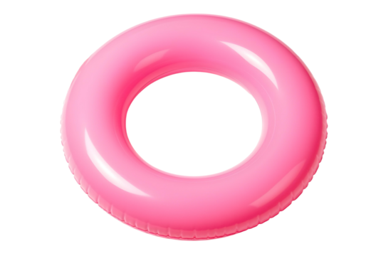 pink swimming ring inflatable isolated on transparent background