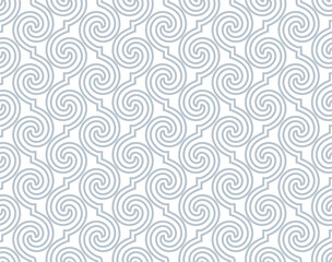 Obraz premium The geometric pattern with wavy lines. Seamless vector background. White and gray texture. Simple lattice graphic design