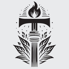 Naklejka premium Initial T for Torch design inspiration stock illustration