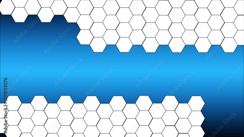 Poster Abstract honeycomb pattern hexagonal background. White hexagon honeycomb outline art for design element. White hexagon pattern honeycomb background. Honeycomb concept design technology background.