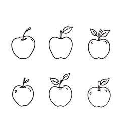 Creative Sorb Apple Line Art for Illustration