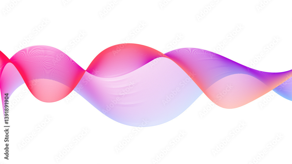 Poster abstract colorful smooth wave on a white background. abstract vector wavy lines flowing smooth curve