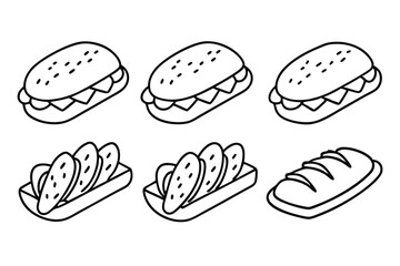 Banh Mi Line Art Illustrates The Beauty Of Vietnamese Cuisine.eps
