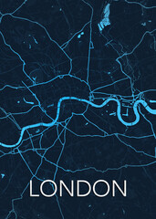 Minimalist modern city map of London United Kingdom 