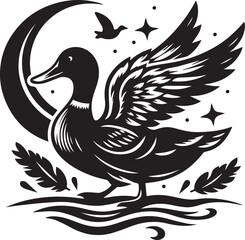 Obraz premium vector illustration of a duck