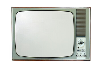 The old TV on the isolated.Retro technology concept.