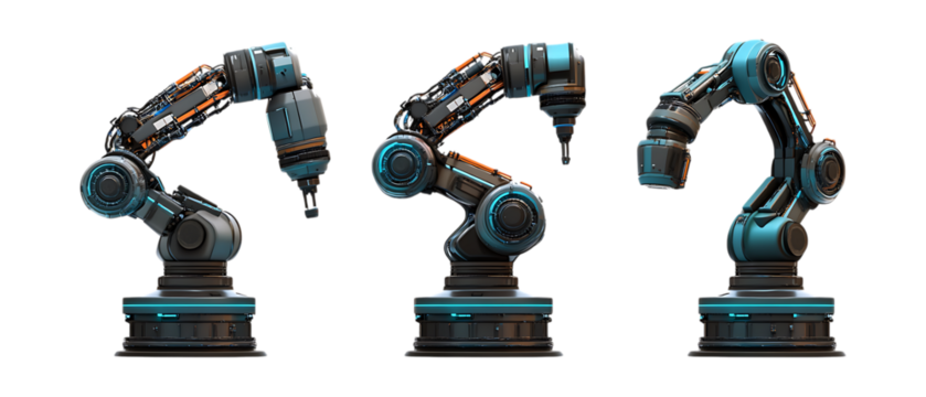 Pack of Icon Machine set of Five Different Poses set Against Transparent Background for Graphic Branding, Technology Promotion, or Digital Design Projects