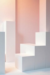Randomly shifted white cube boxes block the background with a minimalist aesthetic, cube, wallpaper