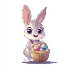 easter bunny with eggs