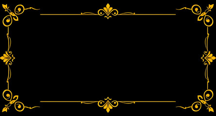 golden picture frame isolated