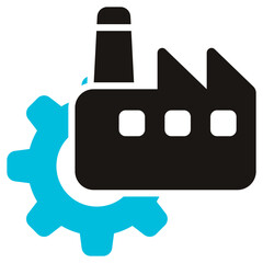 Industrialization Glyph Blue Grey Icon