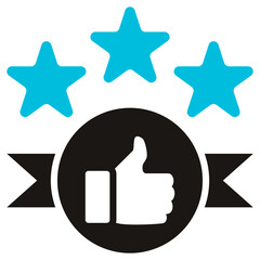 Excellence Glyph Blue Grey Icon