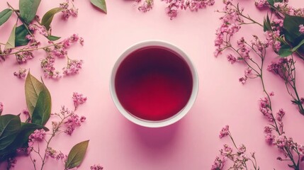 cup of tea with flowers