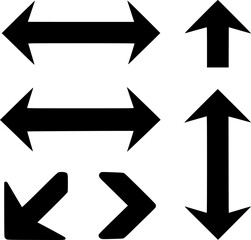 Collection of Simple Black Arrows in Various Styles icons set
