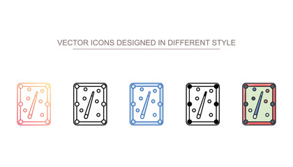 Snooker Table icon design with white background stock illustration