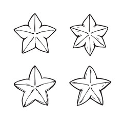 Obraz premium Starfruit Vector Line Art Design for Creative Projects