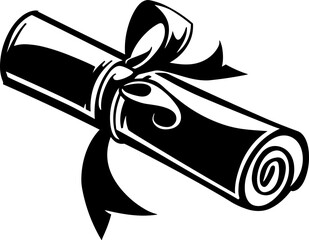 Diploma Scroll Vector Illustration