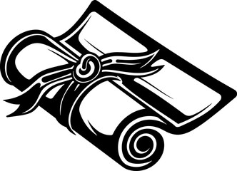 Diploma Scroll Vector Illustration