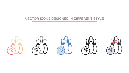 Bowling Strike icon design with white background stock illustration