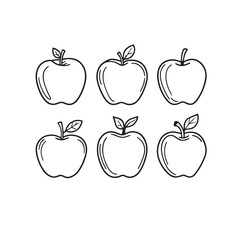 Trendy Apple Line Artwork for Graphic Projects