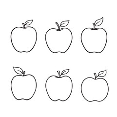 Trendy Apple Line Artwork for Graphic Projects
