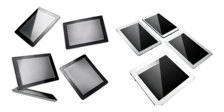 Modern Tablets on a Neutral Background, PNG collection, set bundle, isolate on transparent or white background